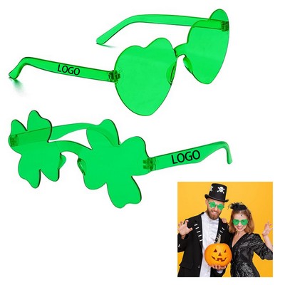 St Patrick's Day Irish Four-Leaf Clover Green Sunglasses